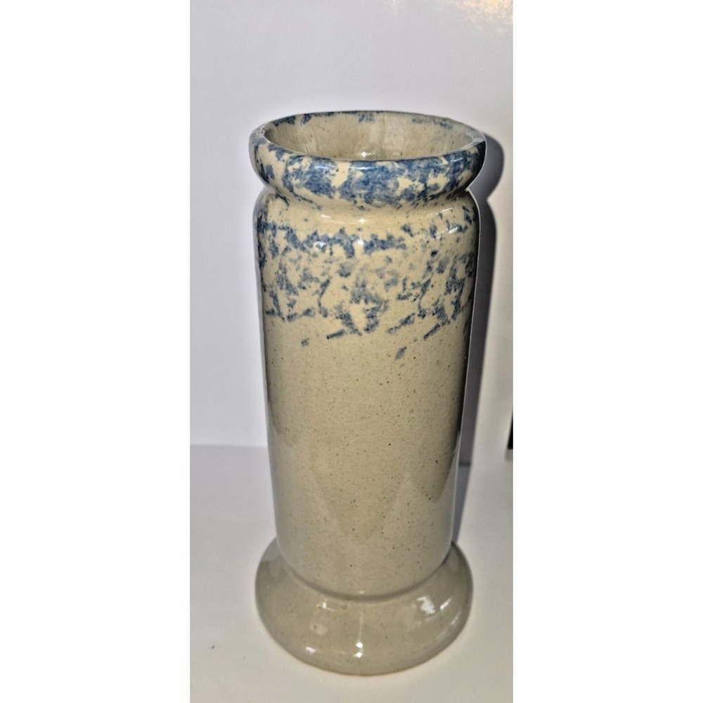 Vintage RRP Pottery Vase Blue Leaf Design - Picture 5 of 8